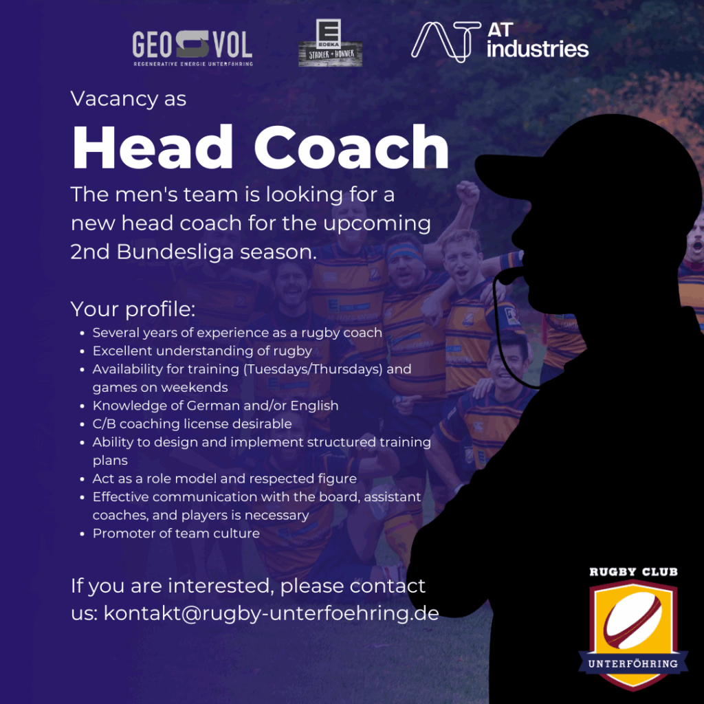 RCU is looking for new head coach for the mens team for season 2025/26